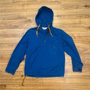Vintage Woolrich Talon Hooded Quarter Zip Pullover Jacket Blue Mens Small